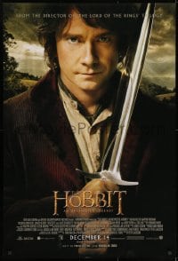 8w400 HOBBIT: AN UNEXPECTED JOURNEY int'l advance DS 1sh 2012 great image of Martin Freeman as Bilbo!