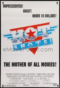 8w404 HOT SHOTS DS 1sh 1991 Charlie Sheen, Valeria Golino, Lloyd Bridges, Jim Abrahams!
