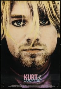8w489 KURT & COURTNEY 1sh 1998 grunge music, great super close portrait of Cobain!