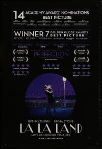 8w494 LA LA LAND teaser DS 1sh 2016 Ryan Gosling, Emma Stone, Academy Awards/Golden Globe style!