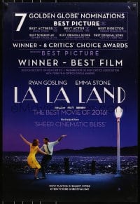8w493 LA LA LAND teaser DS 1sh 2016 Ryan Gosling, Emma Stone, 7 Golden Globe Nominations!