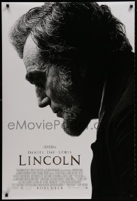 8w525 LINCOLN advance DS 1sh 2012 Daniel Day-Lewis Best Actor Academy Award winner, Spielberg!