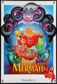 8w529 LITTLE MERMAID advance DS 1sh R1997 great images of Ariel & cast, Disney cartoon!
