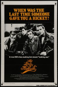8w540 LORDS OF FLATBUSH int'l 1sh 1974 cool portrait of Fonzie, Rocky, & Perry as greasers in leather