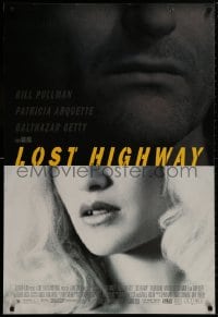8w541 LOST HIGHWAY 1sh 1997 David Lynch, split image of Bill Pullman & Patricia Arquette!
