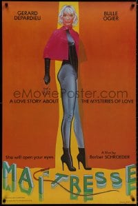 8w551 MAITRESSE 1sh 1976 Barbet Schroeder, Depardieu, cool Jones art of sexy Bulle Ogier!