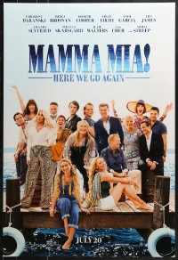 8w555 MAMMA MIA! HERE WE GO AGAIN teaser DS 1sh 2018 Meryl Streep, Cher, Seyfried & cast on dock!