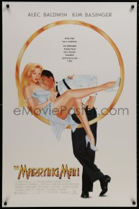 8w562 MARRYING MAN DS 1sh 1991 cool romantic artwork of Alec Baldwin & sexy Kim Basinger!