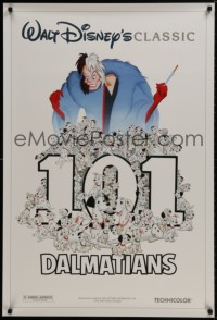 8w651 ONE HUNDRED & ONE DALMATIANS DS 1sh R1991 most classic Walt Disney canine family cartoon!