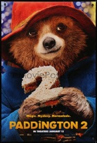 8w656 PADDINGTON 2 teaser DS 1sh 2018 Brendan Gleeson, Sally Hawkins, Grant, cute classic bear!