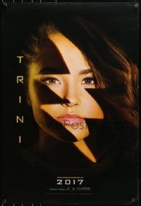 8w684 POWER RANGERS teaser DS 1sh 2017 cool close-up of Becky G. as Trini, The Yellow Ranger!