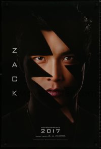8w686 POWER RANGERS teaser DS 1sh 2017 cool close-up of Ludi Lin as Zack, The Black Ranger!