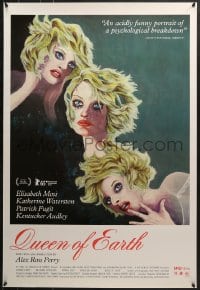 8w709 QUEEN OF EARTH 1sh 2015 Alex Ross Perry, wacky different artwork of Elizabeth Moss!