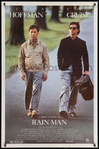 8w714 RAIN MAN 1sh 1988 Tom Cruise & autistic Dustin Hoffman, directed by Barry Levinson!