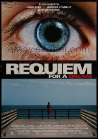 8w732 REQUIEM FOR A DREAM 1sh 2000 addicts Jared Leto & Jennifer Connelly, cool eye image!