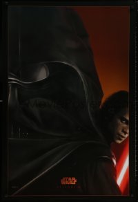 8w741 REVENGE OF THE SITH style A teaser 1sh 2005 Star Wars Episode III, Christensen as Vader!