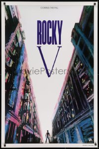 8w756 ROCKY V advance DS 1sh 1990 Fall style, Sylvester Stallone, John G. Avildsen boxing sequel!