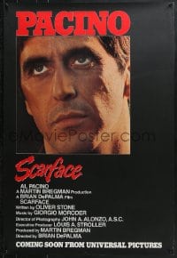 8w770 SCARFACE advance 1sh 1983 Al Pacino as Tony Montana, Brian De Palma, Oliver Stone!