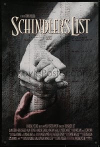 8w771 SCHINDLER'S LIST int'l DS 1sh 1993 Steven Spielberg World War II classic, Best Picture!