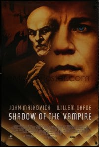 8w778 SHADOW OF THE VAMPIRE 1sh 2000 art of John Malkovich as F.W. Murnau & Willem Dafoe!