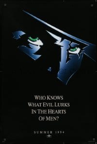 8w777 SHADOW teaser 1sh 1994 Alec Baldwin knows what evil lurks in the hearts of men!