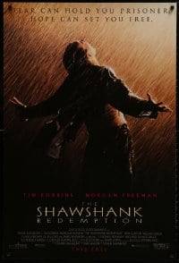 8w782 SHAWSHANK REDEMPTION advance DS 1sh 1994 escaped prisoner Tim Robbins in rain, Stephen King!