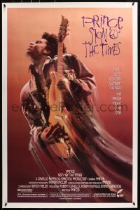 8w790 SIGN 'O' THE TIMES 1sh 1987 rock and roll concert, great image of Prince w/guitar!