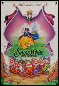 8w814 SNOW WHITE & THE SEVEN DWARFS DS 1sh R1993 Disney animated cartoon fantasy classic!