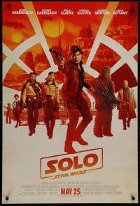 8w816 SOLO advance DS 1sh 2018 A Star Wars Story, Ron Howard, Ehrenreich, top cast, Chewbacca!