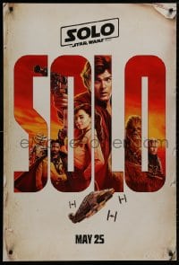 8w819 SOLO teaser DS 1sh 2018 A Star Wars Story, Ehrenreich, Clarke, Harrelson, art of top cast!