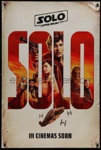 8w818 SOLO int'l teaser DS 1sh 2018 A Star Wars Story, Howard, great art of the cast!