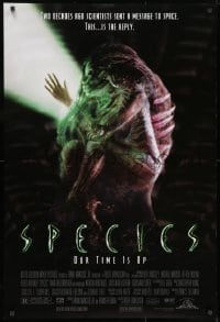 8w826 SPECIES DS 1sh 1995 sexy alien Natasha Henstridge, Ben Kingsley, sci-fi/horror, our time is up!