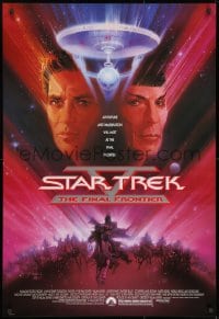 8w844 STAR TREK V 1sh 1989 The Final Frontier, art of William Shatner & Leonard Nimoy by Bob Peak!