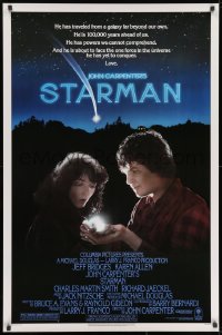 8w859 STARMAN 1sh 1984 John Carpenter, close-up portrait of alien Jeff Bridges & Karen Allen!
