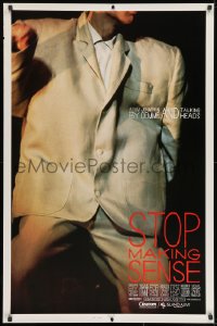 8w862 STOP MAKING SENSE 1sh 1984 Jonathan Demme, Talking Heads, close-up of David Byrne's suit!