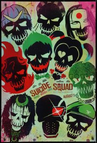 8w868 SUICIDE SQUAD teaser DS 1sh 2016 Smith, Leto as the Joker, Robbie, Kinnaman, cool art!