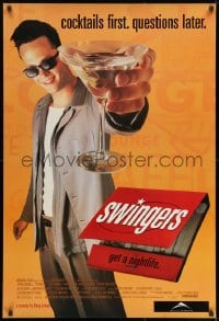 8w872 SWINGERS 1sh 1996 partying Vince Vaughn with giant martini, directed by Doug Liman!