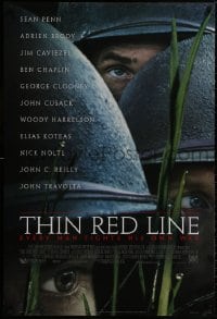 8w889 THIN RED LINE style A int'l DS 1sh 1998 Sean Penn, Harrelson & Jim Caviezel in WWII!