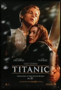 8w895 TITANIC DS 1sh R2012 Leonardo DiCaprio & Winslet, Cameron, collide with destiny!