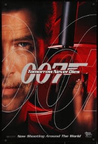 8w905 TOMORROW NEVER DIES teaser DS 1sh 1997 different image of Brosnan as James Bond!
