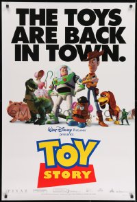 8w908 TOY STORY DS 1sh 1995 Disney & Pixar cartoon, great images of Buzz Lightyear, Woody & cast!