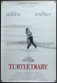 8w920 TURTLE DIARY 1sh 1986 great image of Ben Kingsley & Glenda Jackson on the beach!