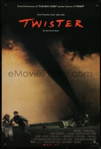 8w922 TWISTER int'l advance DS 1sh 1996 May 17 style, Bill Paxton & Helen Hunt tornados!