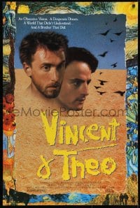 8w947 VINCENT & THEO 1sh 1990 Robert Altman meets Tim Roth as Vincent van Gogh, cool artwork!