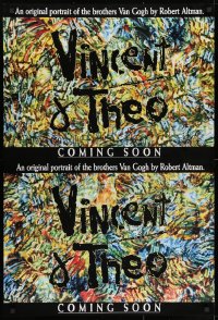 8w948 VINCENT & THEO teaser 1sh 1990 Robert Altman, Tim Roth as Vincent van Gogh, cool artwork!