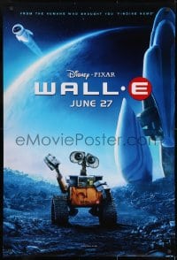 8w954 WALL-E advance DS 1sh 2008 Walt Disney, Pixar CG, Best Animated Film, c/u of WALL-E!