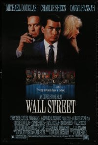 8w953 WALL STREET 1sh 1987 Michael Douglas, Charlie Sheen, Daryl Hannah, Oliver Stone!