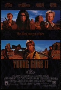 8w998 YOUNG GUNS II 1sh 1990 Emilio Estevez, Christian Slater & Keifer Sutherland!
