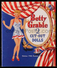 8x239 BETTY GRABLE softcover book 2007 2 cut-out paper dolls & fabulous 1940s fashions!