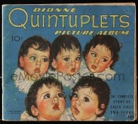 8x247 DIONNE QUINTUPLETS PICTURE ALBUM softcover book 1936 complete story of their first 2 years!